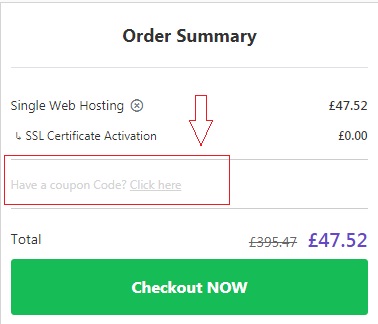 Place to paste Hostinger Uk coupon code
