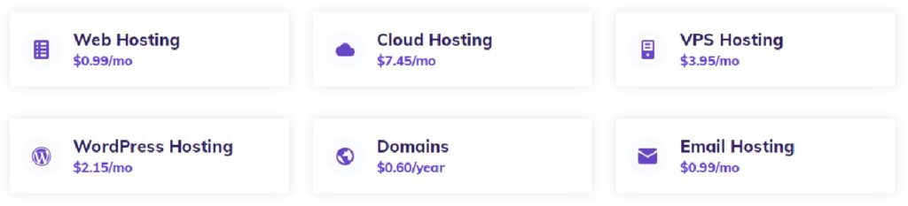 different hostinger hosting plan