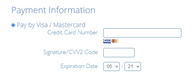 Bluehost Payment Information and methods