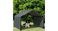 Outdoor Dog Shade Shelter – 4'x4'x3' Tent for Large & Medium Dogs, Waterproof Sun & Rain Canopy Pet House for Cats, Pigs, and Livestock with Ground Nails (Deep Grey)