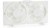 Twin Head Window Fans for Home Bedroom – 9-Inch Cooling Airflow & Exhaust with Expandable Side Panels, Manual Control, 3 Speeds, 78W, White