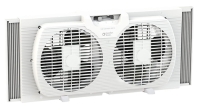 Twin Window Fan with Reversible Airflow Control – 9-Inch, Dual Fan, Auto-Locking Expanders, 2 Speeds, Exhaust, Airflow 9.84 ftsec, Ideal for Home, Kitchen, Bedroom & Office